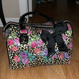 Betsey Johnson floral cheetah purse